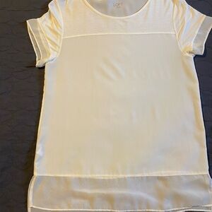 LOFT White Sheer Panel Top
